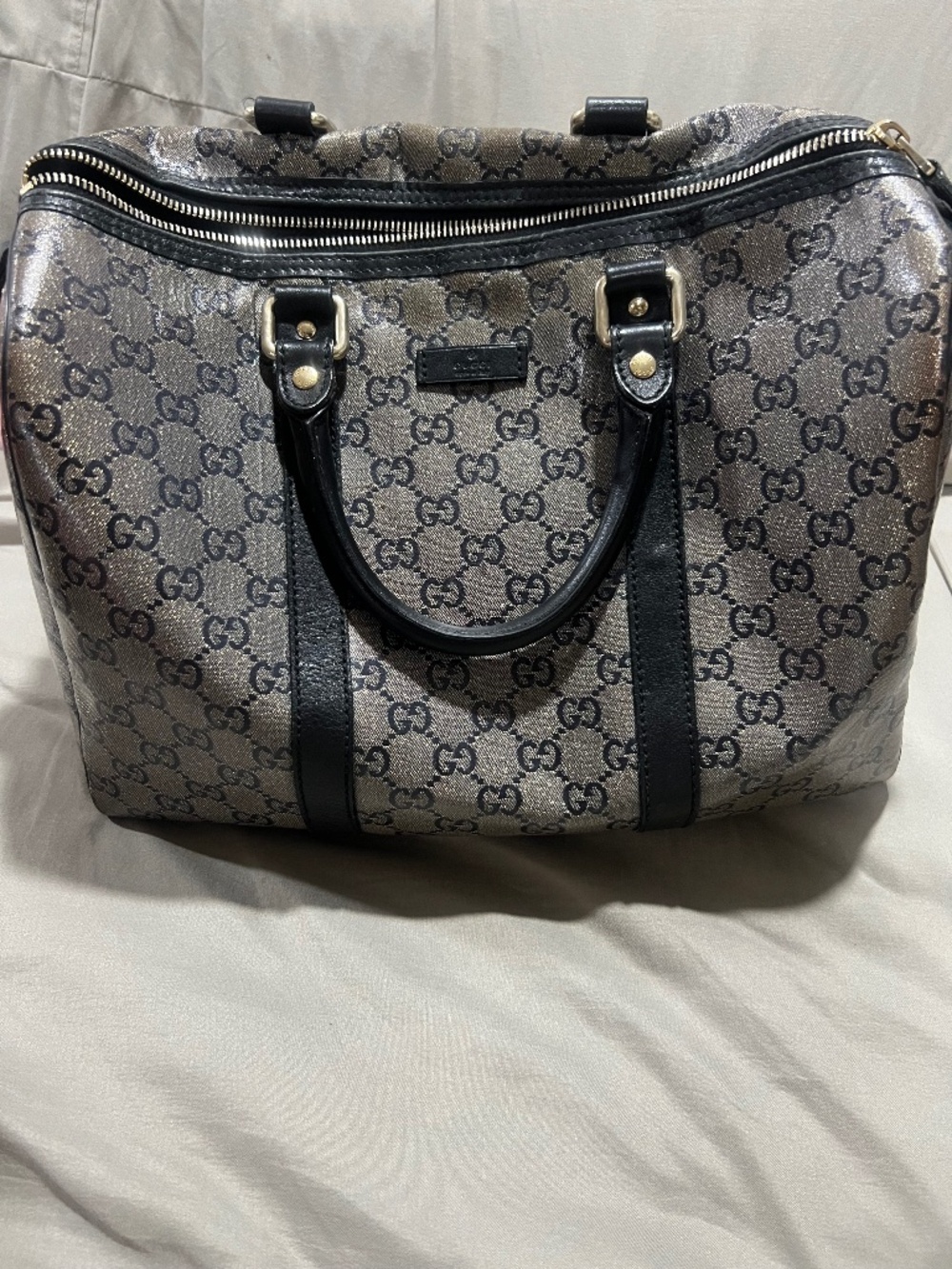 Gucci Crystal Monogram Medium Joy Boston Black
